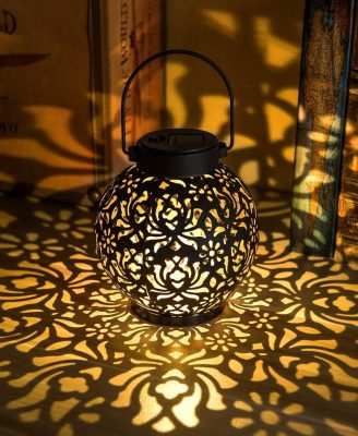 2 Pack Outdoor Solar Hanging Lantern Lights Decorative Christmas Light for Garden Patio Courtyard Lawn and Tabletop. Unique Gifts for Women Gardening.