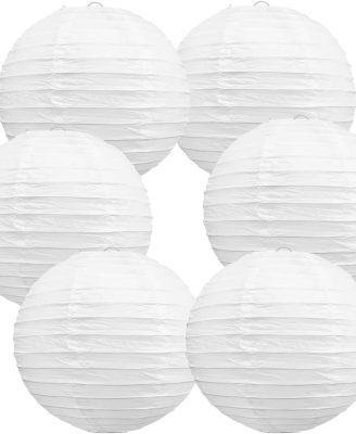 BEISHIDA 12-Inch White Paper Lanterns Decorative Chinese/Japanese Hanging Round Paper Lanterns Lamp for Birthday, Wedding, Christmas, Bridal, Home Decor, Party Decoration (6 Packs)