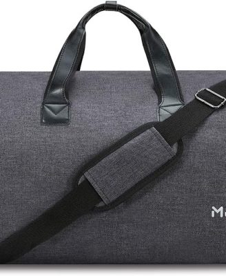 Convertible Garment Bag with Shoulder Strap, Modoker Carry on Garment Duffel Bag for Men Women - 2 in 1 Hanging Suitcase Suit Travel Bags (Black)