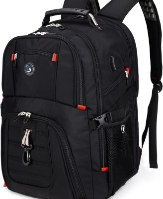 SHRRADOO Extra Large 50L Travel Laptop Backpack with USB Charging Port, College Backpack Airline Approved Business Work Bag Fits 17 Inch Computer for Men Women